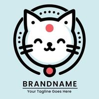 Playful and inviting cat logo with a charming expression vector