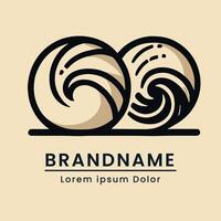 Abstract wave logo with minimalist style and smooth curves vector