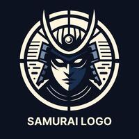 Futuristic samurai logo with a sleek design blending traditional and modern aesthetics for innovative branding vector