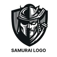 Samurai logo with a fierce expression ideal for creating a bold and impactful brand identity vector