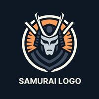 Samurai logo with bold lines and geometric shapes ideal for modern branding and identity vector