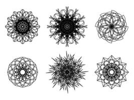 Beautiful pattern design in round form, decoration complicated line, flower, mandala, of intricate decoration, design embellishment, pattern complicated, flower or mandala spiritual geometric vector