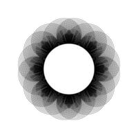 Guilloche pattern element, round circle, of decorative element, concentric and spiral, delicate shape, classic detailed, intricate line art symmetry illustration vector