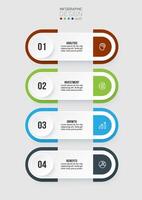 Infographic template business concept with workflow. vector