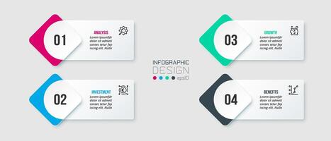 Infographic template business concept with workflow. vector