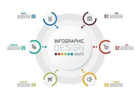 Infographic template business concept with diagram. vector