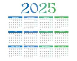 Calendar design, colorful 2025 calendar, Calendar 2025, Calendar Design, 2025 vector