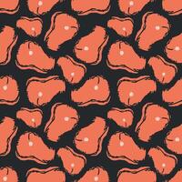 Seamless steak pattern. Drawn meat background vector