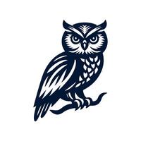 an owl sitting on a branch with a branch in the background vector
