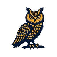 an owl sitting on a branch with a branch in the background vector