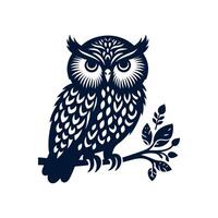 an owl sitting on a branch with a branch in the background vector