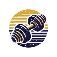 retro style icon of dumbbells on a background vector