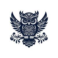 an owl sitting on a branch with a branch in the background vector