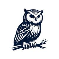 an owl sitting on a branch with a branch in the background vector