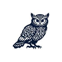 an owl sitting on a branch with a branch in the background vector