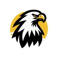 an eagle head with a yellow and black background vector