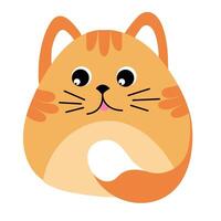 Cute red stripped cat isolated on white background. Illustration for children. vector