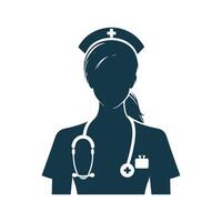 Nurse silhouette Clip art isolated illustration on a white background vector