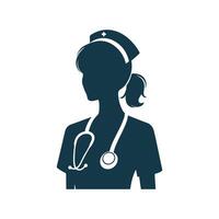 Nurse silhouette Clip art isolated illustration on a white background vector