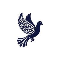 a pigeon logo with wings spread out vector