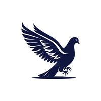 a pigeon logo with wings spread out vector