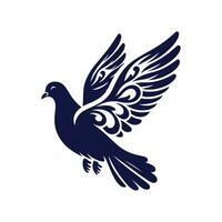 a pigeon logo with wings spread out vector