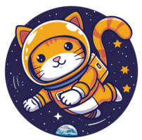 Cat astronaut on a background of space png