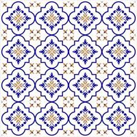 Porcelain flower pattern, foral tile pattern, tile pattern seamless vector