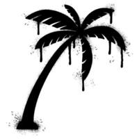 Spray Graffiti Coconut Palm Trees icon sprayed isolated with a white background. vector