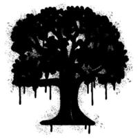 Spray Painted Graffiti tree icon Sprayed isolated with a white background. vector