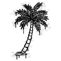 Spray Graffiti Coconut Palm Trees icon sprayed isolated with a white background. vector