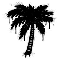 Spray Graffiti Coconut Palm Trees icon sprayed isolated with a white background. vector