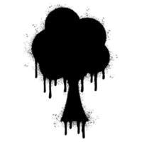 Spray Painted Graffiti tree icon Sprayed isolated with a white background. vector