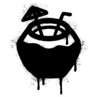 Spray Painted Graffiti coconut icon Sprayed isolated with a white background. vector