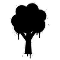 Spray Painted Graffiti tree icon Sprayed isolated with a white background. vector