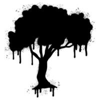 Spray Painted Graffiti tree icon Sprayed isolated with a white background. vector