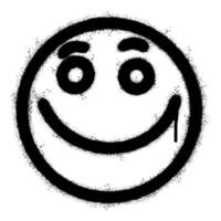 Spray Painted Graffiti smiling face emoticon isolated on white background. vector