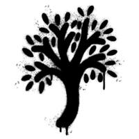 Spray Painted Graffiti tree icon Sprayed isolated with a white background. vector