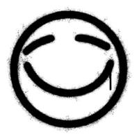 Spray Painted Graffiti smiling face emoticon isolated on white background. vector
