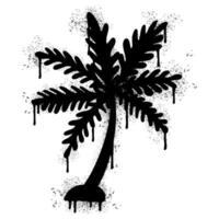 Spray Graffiti Coconut Palm Trees icon sprayed isolated with a white background. vector