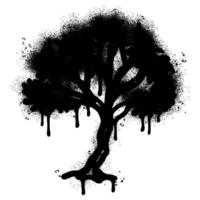 Spray Painted Graffiti tree icon Sprayed isolated with a white background. vector