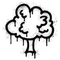 Spray Painted Graffiti tree icon Sprayed isolated with a white background. vector