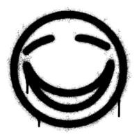 Spray Painted Graffiti smiling face emoticon isolated on white background. vector