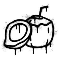 Spray Painted Graffiti coconut icon Sprayed isolated with a white background. vector