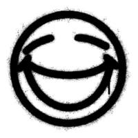 Spray Painted Graffiti smiling face emoticon isolated on white background. vector