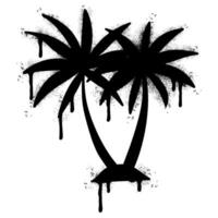 Spray Graffiti Coconut Palm Trees icon sprayed isolated with a white background. vector