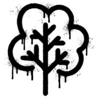 Spray Painted Graffiti tree icon Sprayed isolated with a white background. vector
