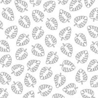 Tropical Leaf Linear Style Pattern Background Illustration vector