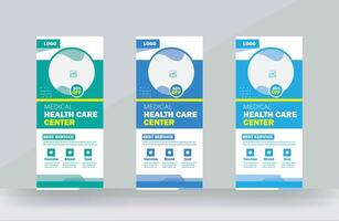medical service roll up banner or rack card design service presentations meeting design template vector