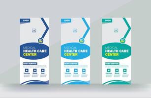 medical service roll up banner or rack card design service presentations meeting design template vector